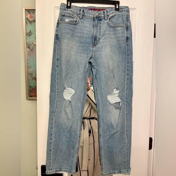 Lucky Brand Denim - Lucky Brand Light Wash Distressed Straight-Leg Jeans